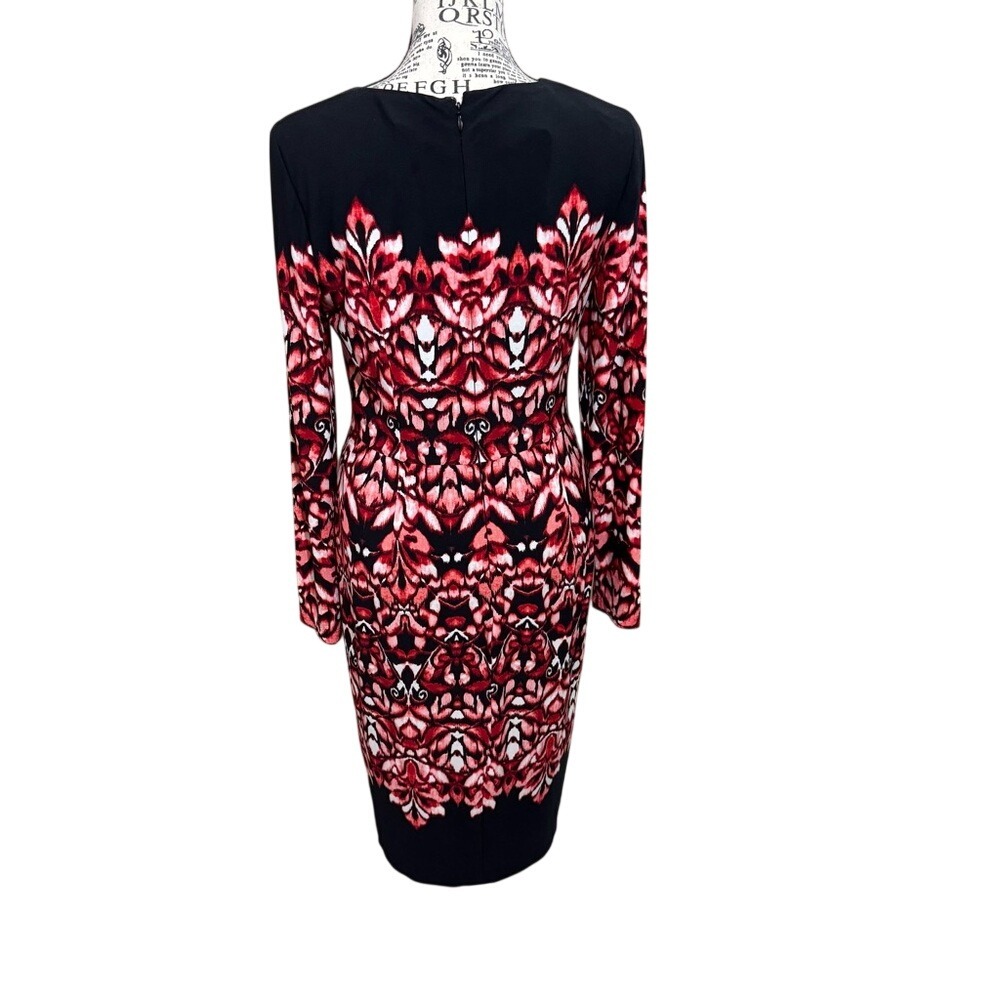 Liz Claiborne Black‎ and Red Long Sleeve Dress - Picture 3 of 9